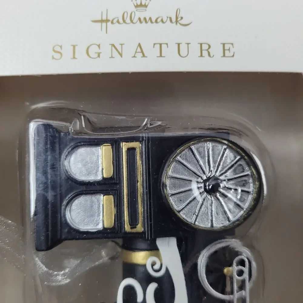 NWT Hallmark Signature Black & Gold Locomotive Train Engine Ornament